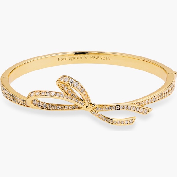 kate spade Jewelry - New KATE SPADE all tied up rhinestone on gold tone bangle bracelet